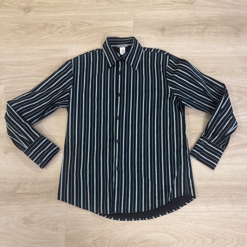 Vintage Pop Icon Mens Medium Long Sleeve Button Up Shirt Striped Made In USA